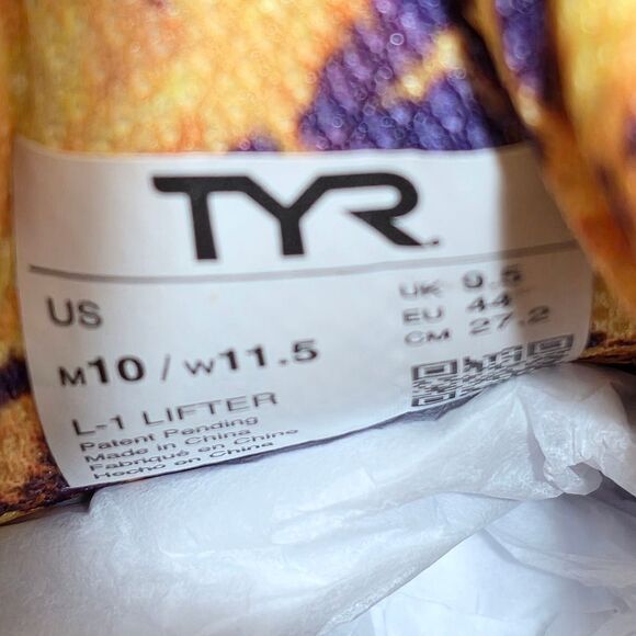 TYR L-1 Lifter Weightlifting Shoes Yellow Purple Men\'s Size 10 Women\'s 11.5